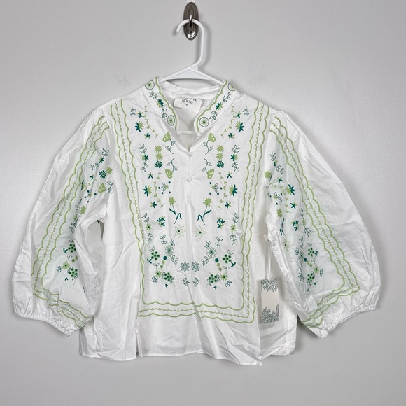 HYACINTH HOUSE Green Embroidery Erin Blouse - Picture 10 of 12